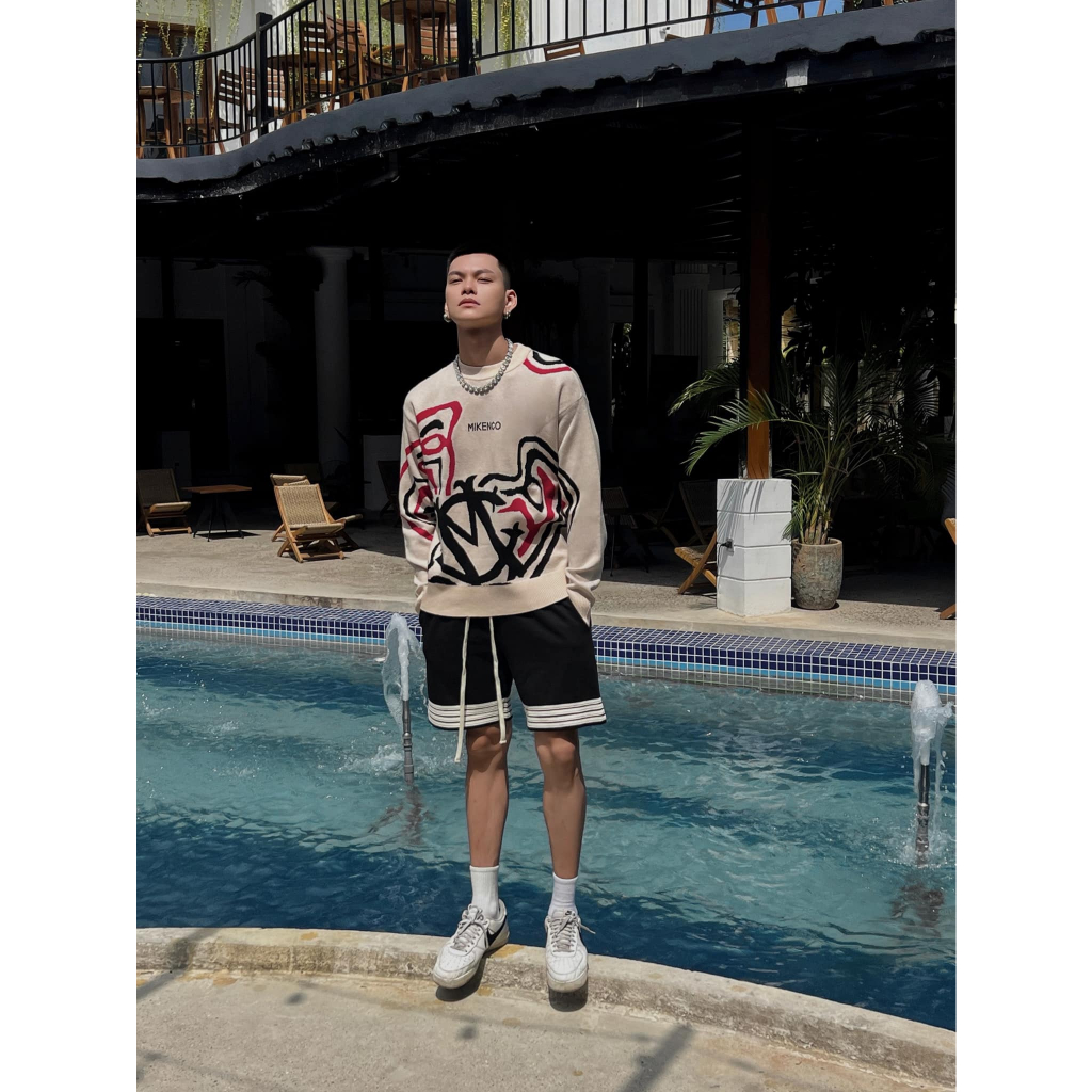 Áo len tay dài nam MIKENCO Graffiti Knitwear