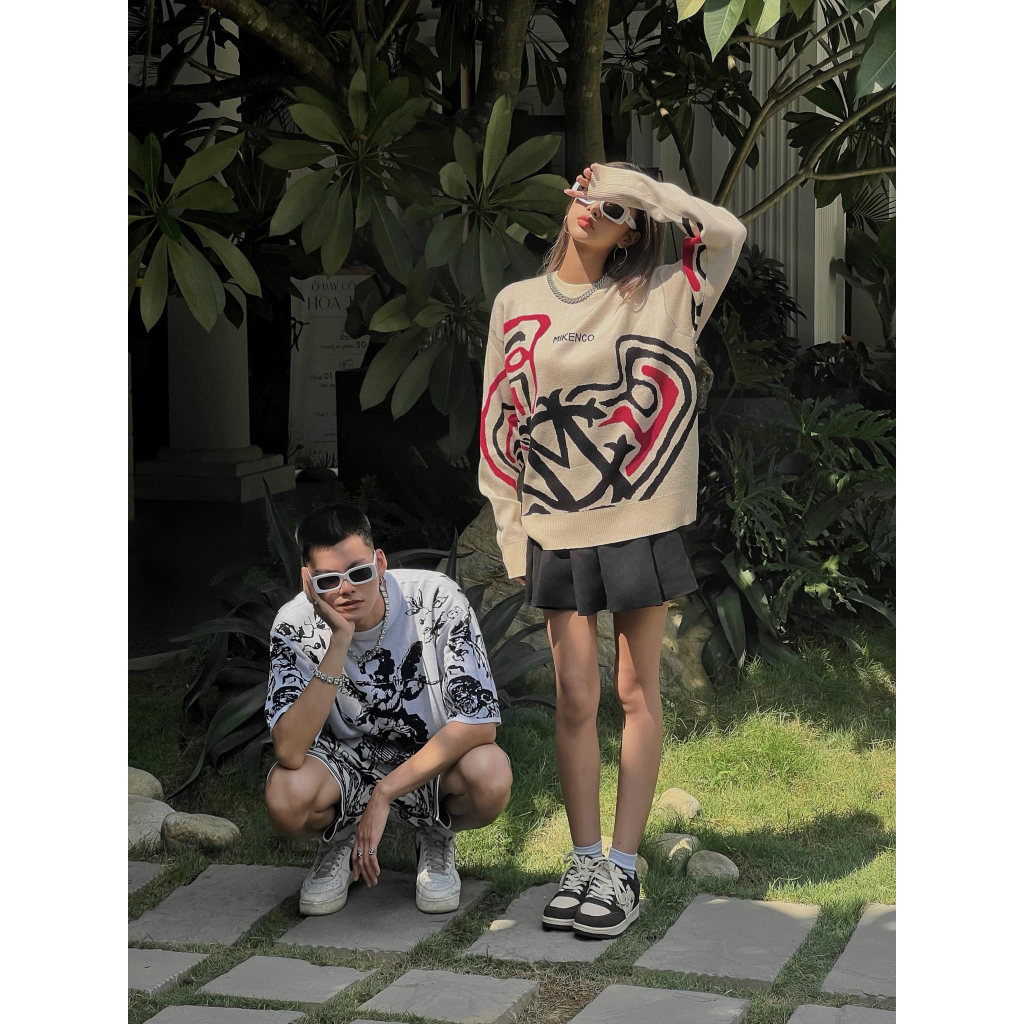 Áo len tay dài nam MIKENCO Graffiti Knitwear