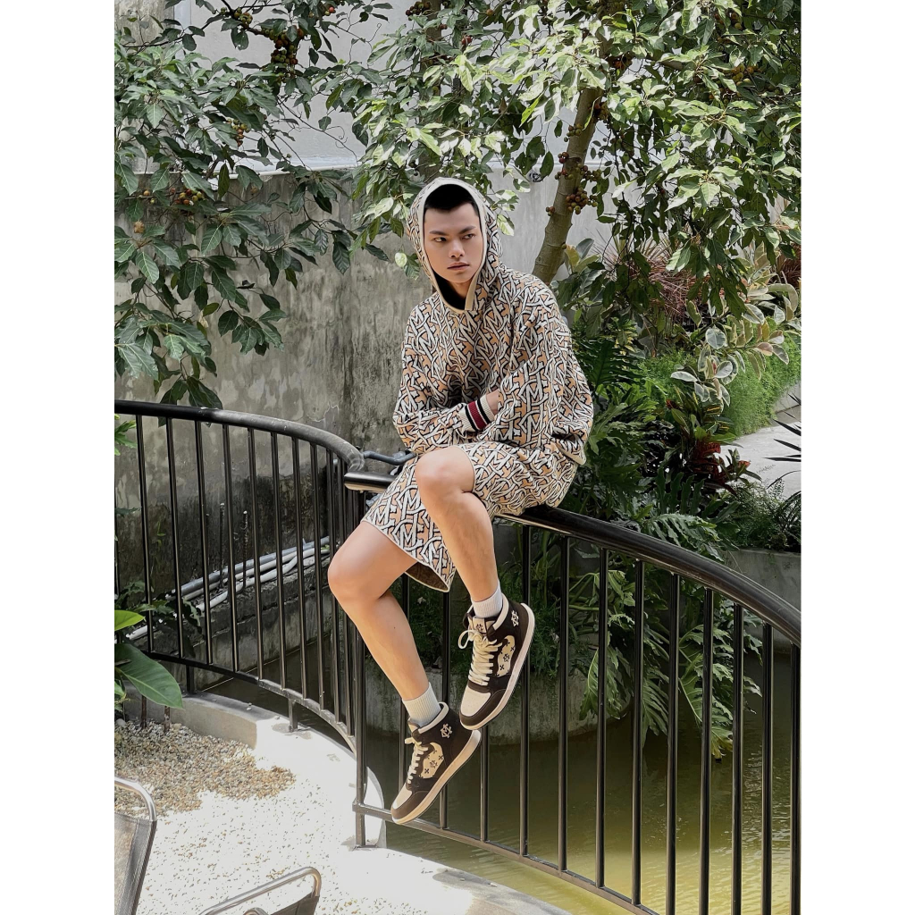 Áo knit hoodie nam MIKENCO Monogram Knit Hoodie S23