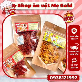 Khô gà, khô bò vị ngon khó cưỡng (túi zip giấy cao cấp)