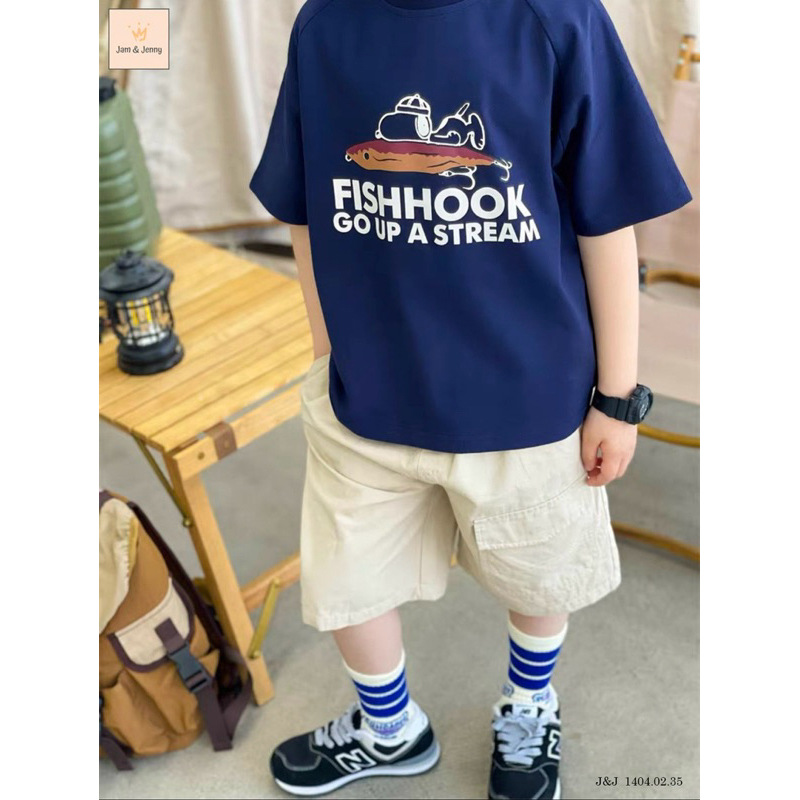 Set Jam&Jenny basic áo thun quần short bé trai hoạ tiết FISHHOOK