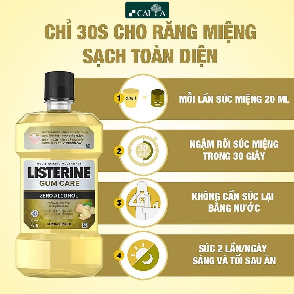 Nước súc miệng diệt khuẩn giữ hơi thở thơm mát Listerine Cool Mint 250ml