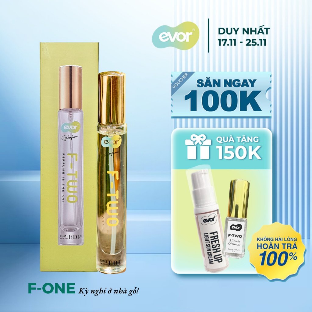 Nước hoa unisex F-TWO A TOUCH OF SANDAL (Kỳ nghỉ ở nhà gỗ) 10ml | EVOR MOMENTO