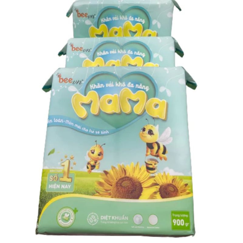Combo 3 Bịch Khăn Khô, Khăn Vải Khô Đa Năng Mama 900 gram