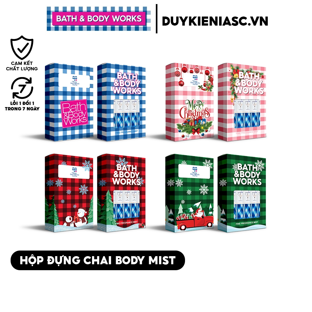 Vỏ hộp giấy đựng set 5 chai chiết 10ml Body Mist -  Bath & Body Works Fine Fragrance Mist
