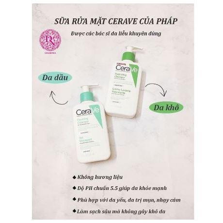 Sữa rửa mặt Cerave Foaming chính hãng 473ml (màu xanh ngọc)