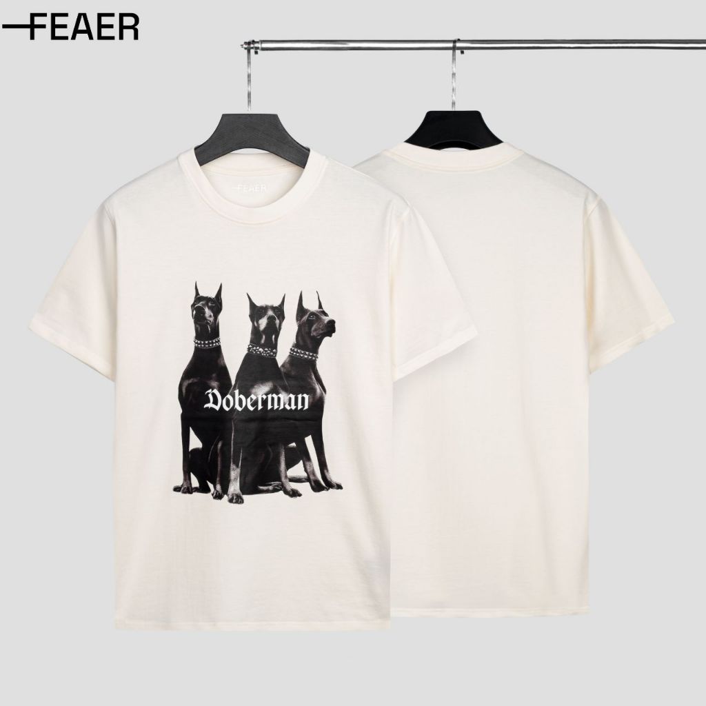 Áo thun cổ tròn DOBERMAN chất cotton, thấm hút, thoáng mát, trẻ trung - FEAER