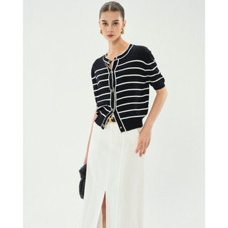 Áo Cardigan Len Cao Cấp Phối Viền Nút Kim Loại Jadémie | 4101 | Lana Official