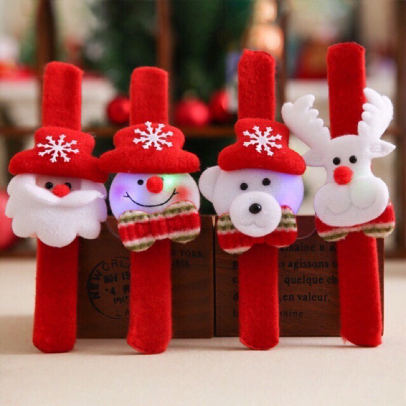 Đồ Chơi vòng Tay Đập Nhung, Vòng Tay Nhựa Noel Phát Sáng, Quà Tặng Noel, Quà Giáng Sinh