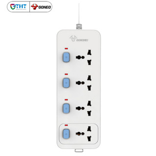 Ổ cắm điện đa năng có dây gongniu chính hãng gnvn-n3040, 4 ô cắm, 4 công tắc, chống cháy, bảo hành 36 tháng.