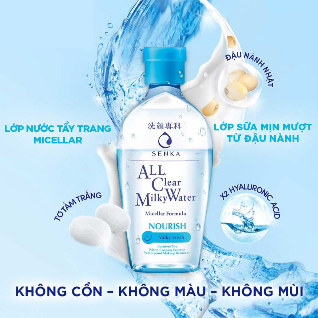 Nước sữa tẩy trang Senka A.L.L. Clear Milky Water sạch sâu 2 lớp  JPKOI