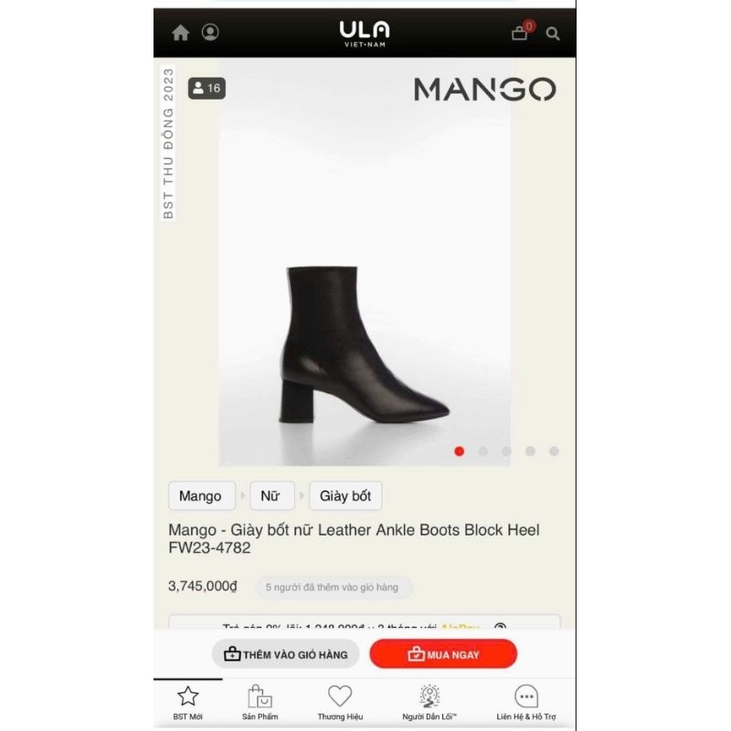 Boot nữ Mng* bigsize - dư xịn