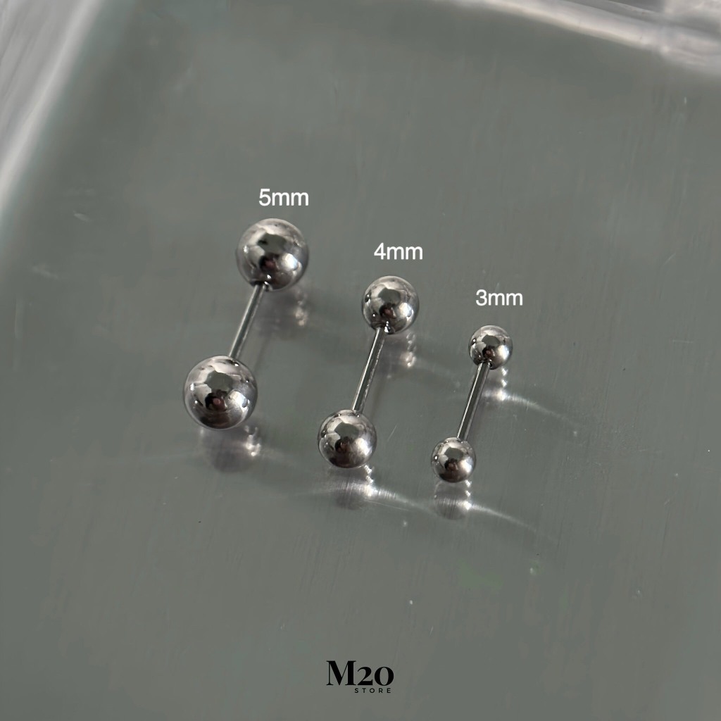 Bông Tai Titan Tròn, Khuyên Thép Y Tế Chống Gỉ