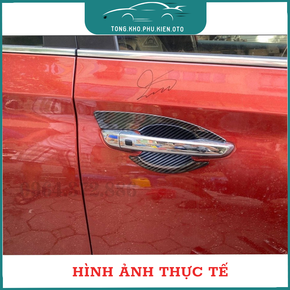 Ốp tay nắm, hõm cửa CARBON xe Huyndai Accent 2018- 2019- 2020- 2021- 2022-2023 vân cacbon cao cấp