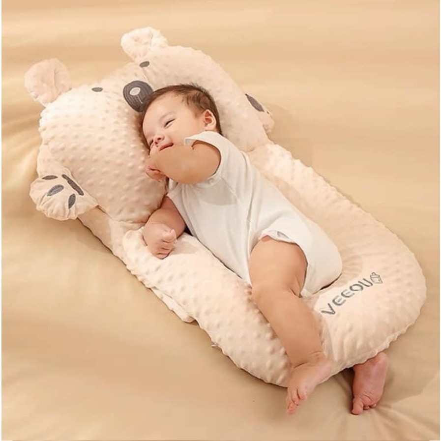 Đệm gối ngủ cho bé chống trào ngược Nhà Gấu cao cấp, thiết kế gấp gọn rộng rãi tặng kèm phụ kiện