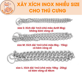 Dây xích inox nhiều size cho thú cưng chó mèo
