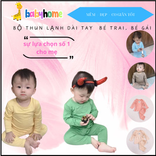 (Loại 1) Bộ Dài Tay Thu- Đông thun lạnh Mềm Mịn Cho Bé Trai/ Bé Gái 5-19kg ( dài trơn)