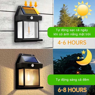 Đèn treo tường cảm biến - đèn năng lượng mặt trời - đèn treo ngoài trời thông minh