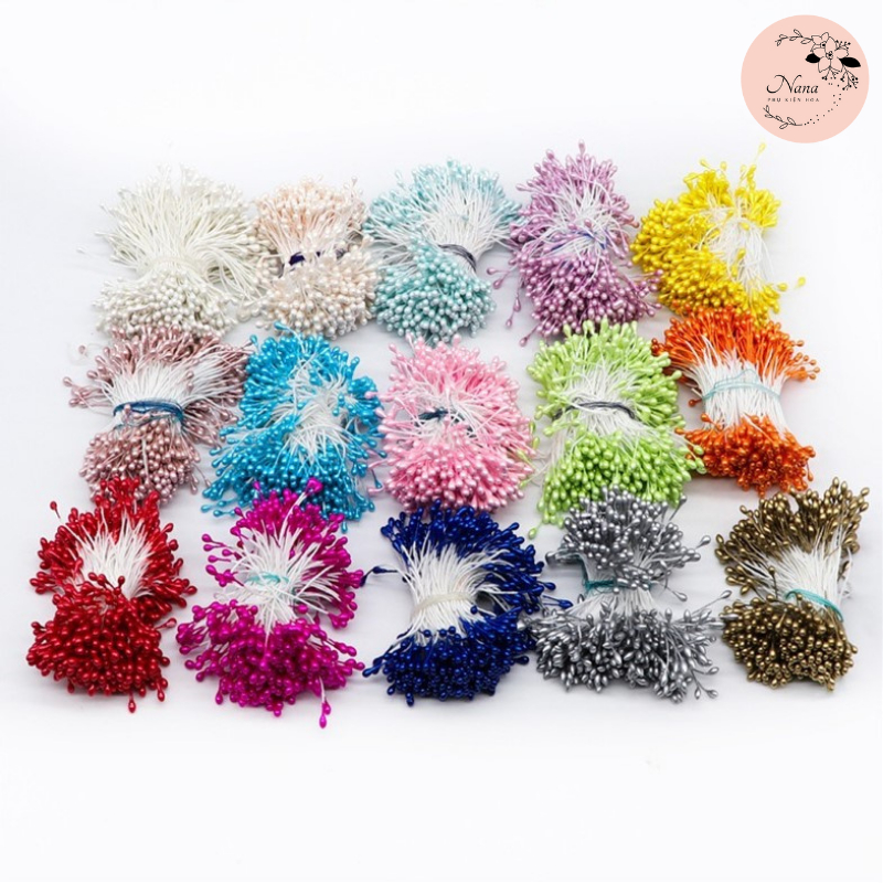 Nhụy Hoa Giả, Bó 150 sợi, Dài 6cm, Làm Nhụy Hoa Kẽm Nhung - Hoa Len - Hoa Trang Trí