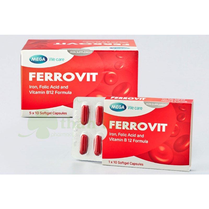Viên Sắt FERROVIT 50 Viên/Hộp - Giúp Bổ Sung Sắt, Vitamin Cho Phụ Nữ Mang Thai & Trẻ Em Thiếu Máu