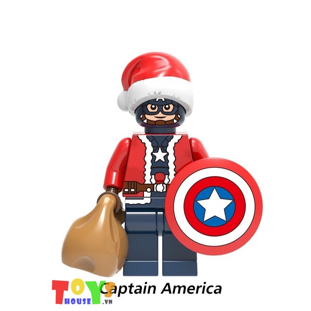 Mô hình minifigures siêu anh hùng Avenger hóa trang ông già Noel