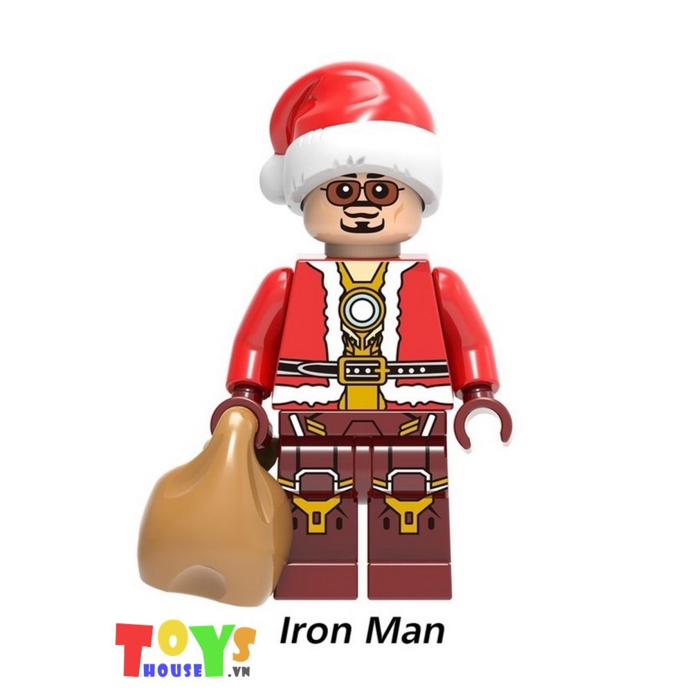 Mô hình minifigures siêu anh hùng Avenger hóa trang ông già Noel