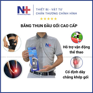 Băng Thun Đầu Gối Cao Cấp, Nẹp Gối Dây Chằng, Băng Thun Bảo Vệ Cố Định Khớp Gối Cao Cấp, Gối Không Nẹp