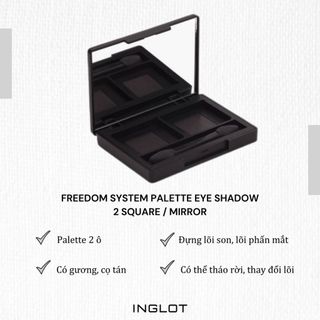 Hộp đựng 2 lõi phấn mắt kèm cọ Inglot Palette Eye Shadow 2 Square / Mirror Inglot