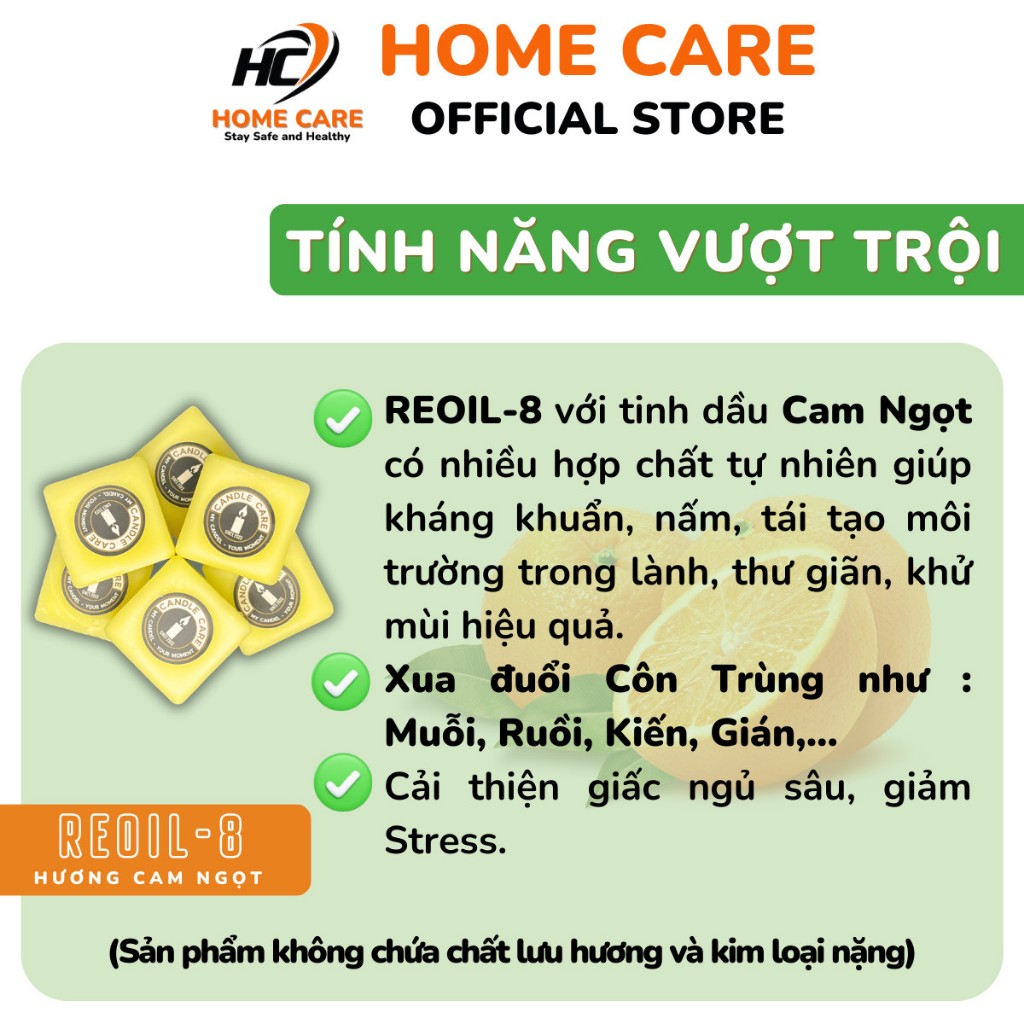 Sáp Thơm Tinh Dầu Đuổi Muỗi, Kiến Ba Khoang, Gián REOIL, Hút Ẩm