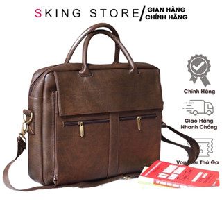 Cặp văn phòng - cặp công sở nam cao cấp da PU chống nước đựng laptop 15.6 inch, kèm bảo hành 6 tháng