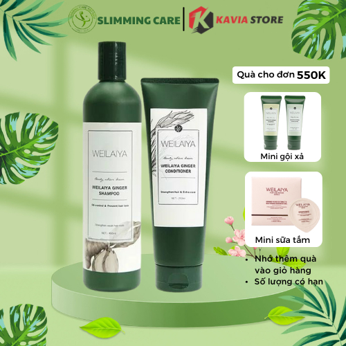 Bộ Dầu Gôi Xả Weilaiya Chính Hãng Tinh Chất Gừng (Trắng) Hỗ Trợ Mọc Tóc, Ngăn Tóc Rụng Giúp Mái Tóc Chắc Khỏe Từ Bên Tro