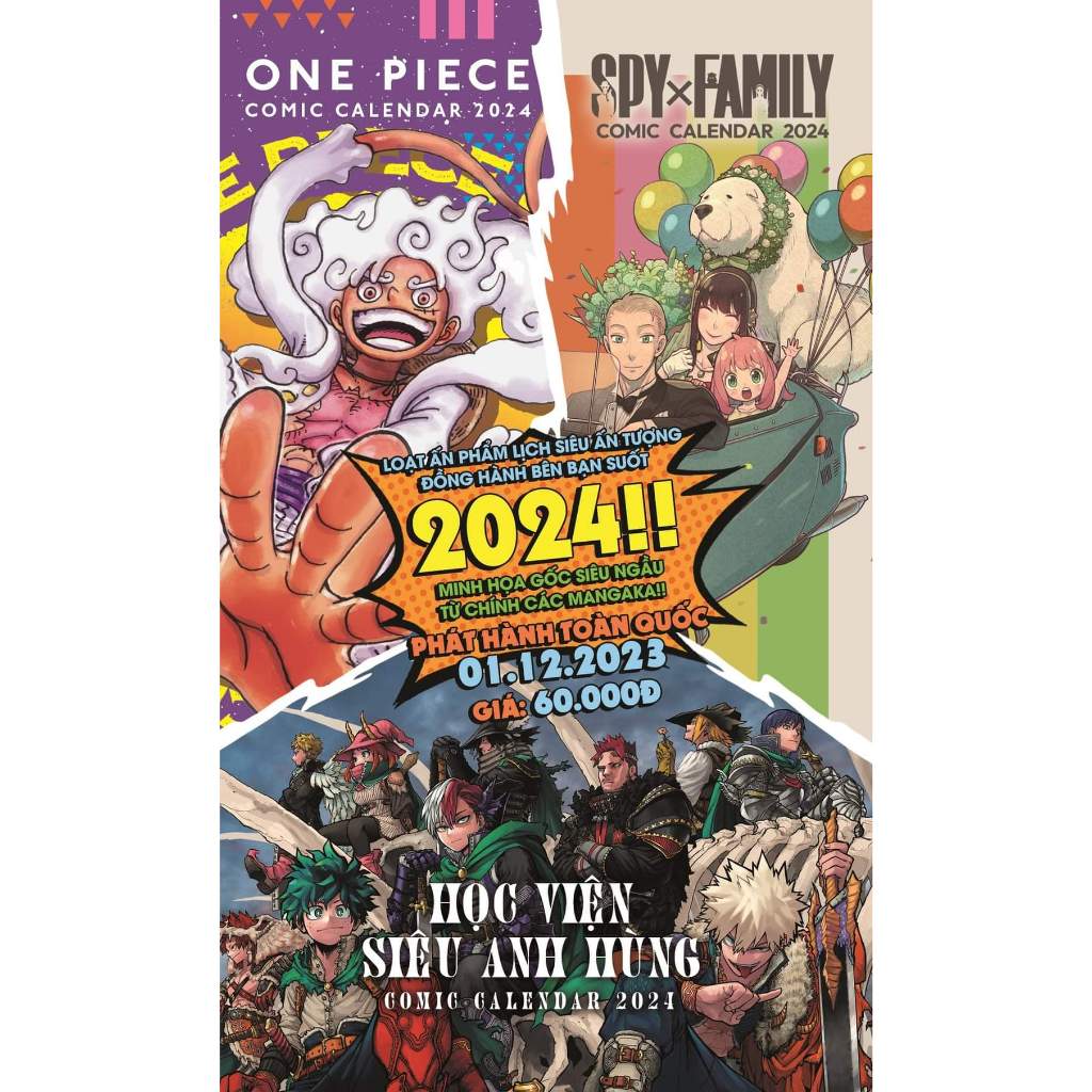 Sách - Lịch Treo Tường Học Viện Siêu Anh Hùng 2024 - Kim Đồng
