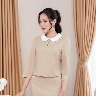 Áo kiểu nữ cổ phối cúc sau lưng LAMER O61H24Q001