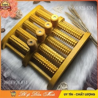 Bàn lăn chân gỗ - massage chân gỗ tự nhiên 5 hàng giúp lưu thông máu hiệu quả