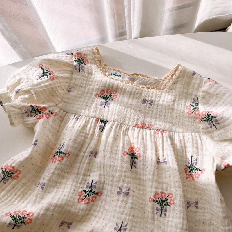 BỘ XÔ MUSLIN CỘC TAY CHO BÉ