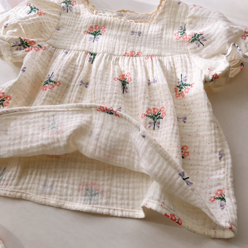BỘ XÔ MUSLIN CỘC TAY CHO BÉ