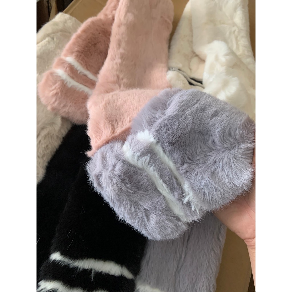 Khăn choàng cổ bằng lông dày dặn siêu ấm thời trang cho người lớn và cho bé