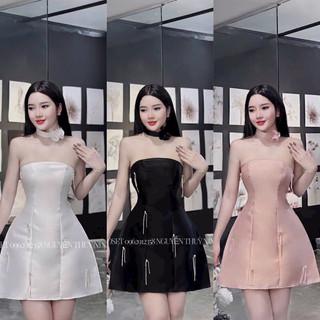Đầm Công chúa tafta đính dây đá kèm vòng cổ đính hoa sang trọng siêu đẹp