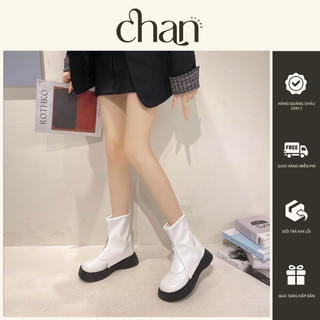 Giày bốt xẻ đế cao 5 phân phong cách hàn quốc cho nữ