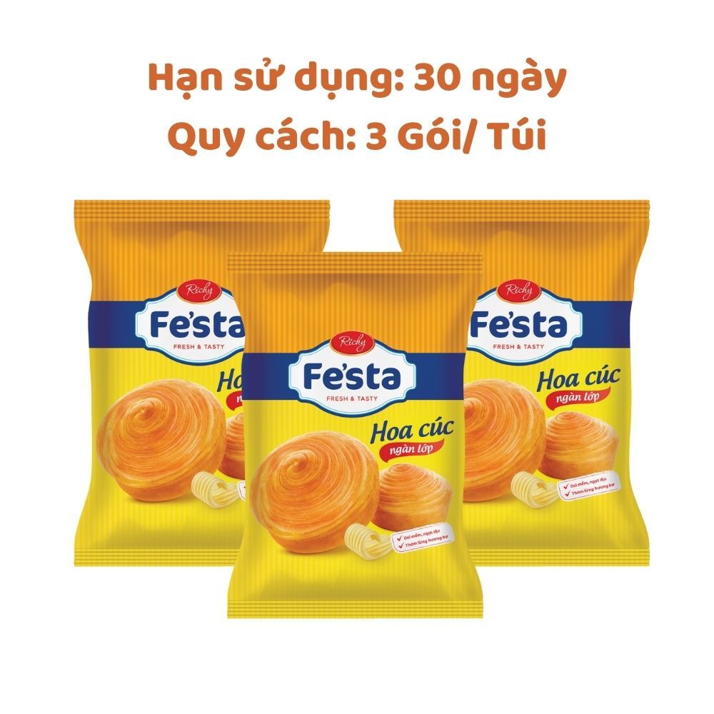 [QUÀ TẶNG KHÔNG BÁN] Bánh mì hoa cúc Festa Richy