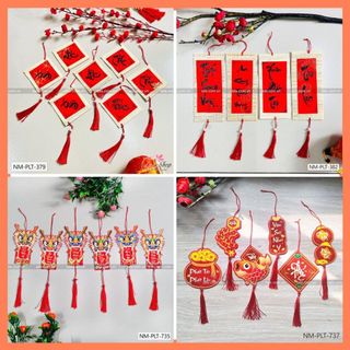 [HỎA TỐC] Set lộc treo trang trí tết chữ thư pháp treo cây mai cây đào - Phụ kiện trang trí tết nhiều mẫu