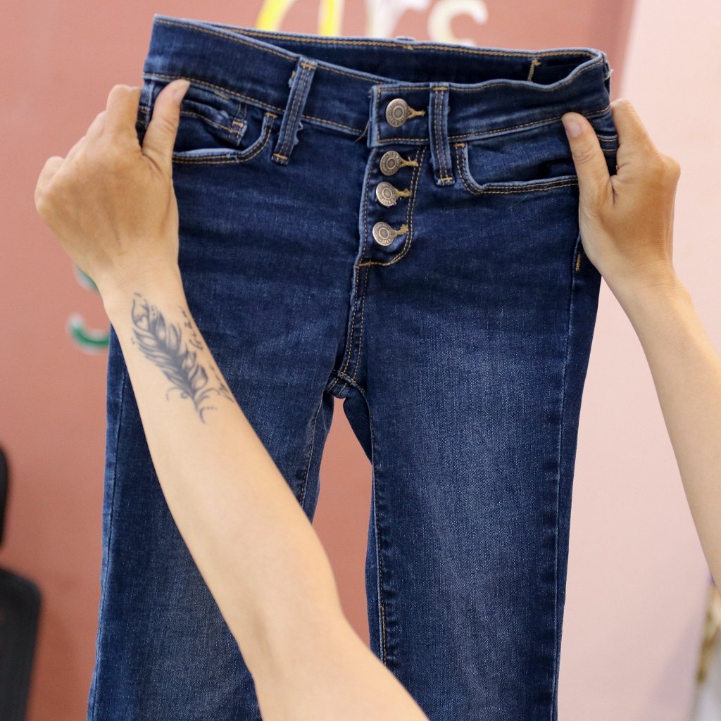 Quần jean dài bé gái từ 15kg đến 55kg form dáng skinny, chất jean co giãn thoải mái