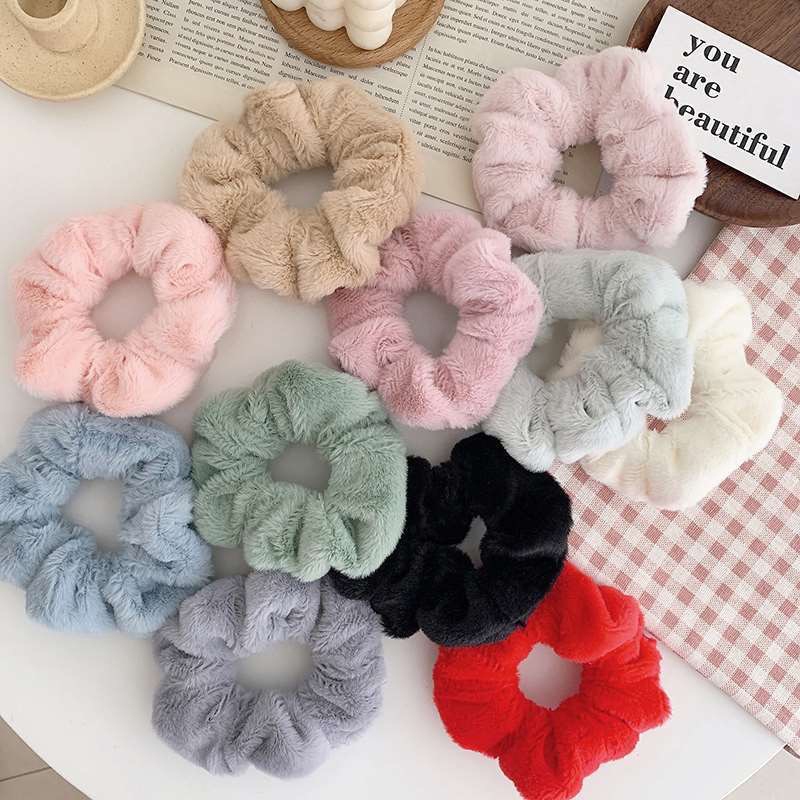 Cột Tóc Vải Nhung Scrunchies Màu Trơn, Dây Buộc Tóc Scrunchies SC31giao