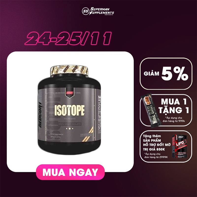 Thực phẩm bổ sung protein tinh khiết isolate REDCON1 ISOTOPE Whey protein cho Gymer, dân thể thao - Đại lí BBT Tân Phú