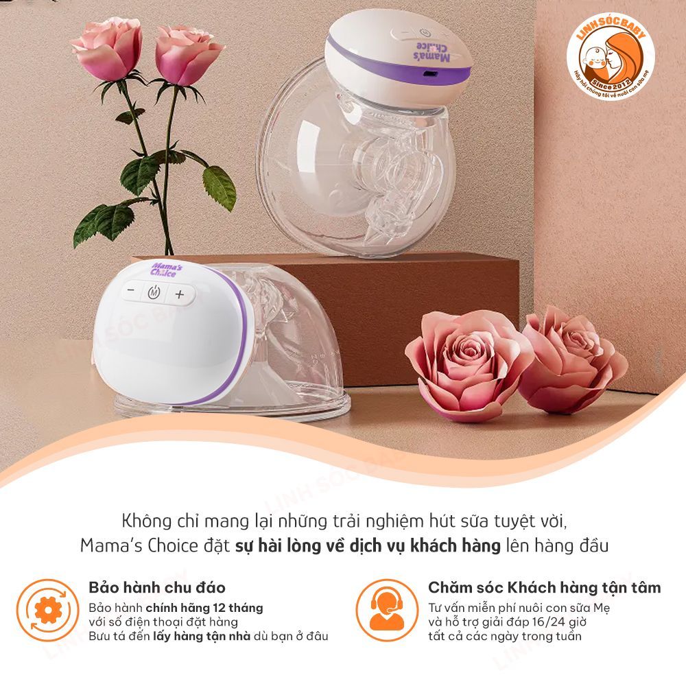 Máy hút sữa không dây Mama Choice | Cup hút sữa rảnh tay phễu silicon mềm mại, vắt sữa hiệu quả