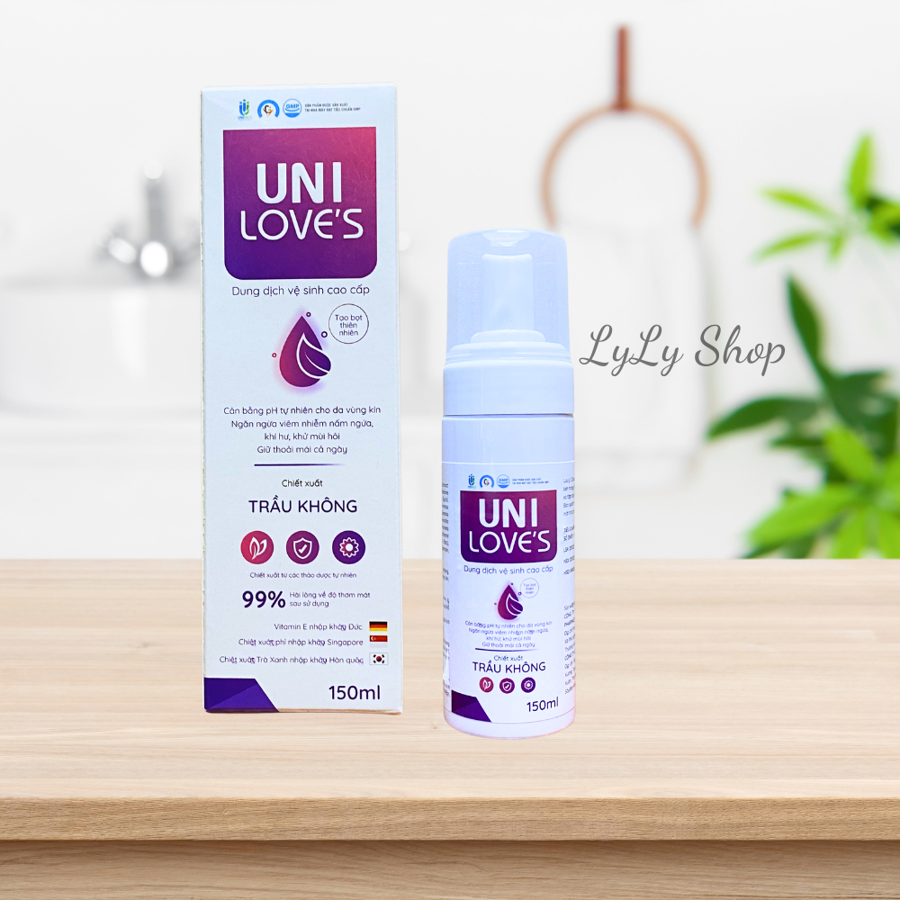Dung Dịch Vệ Sinh Nữ Uni Love's, xịt bọt, làm sạch, duy trì độ ẩm tự nhiên cho da vùng kín lylyshop -  150ml