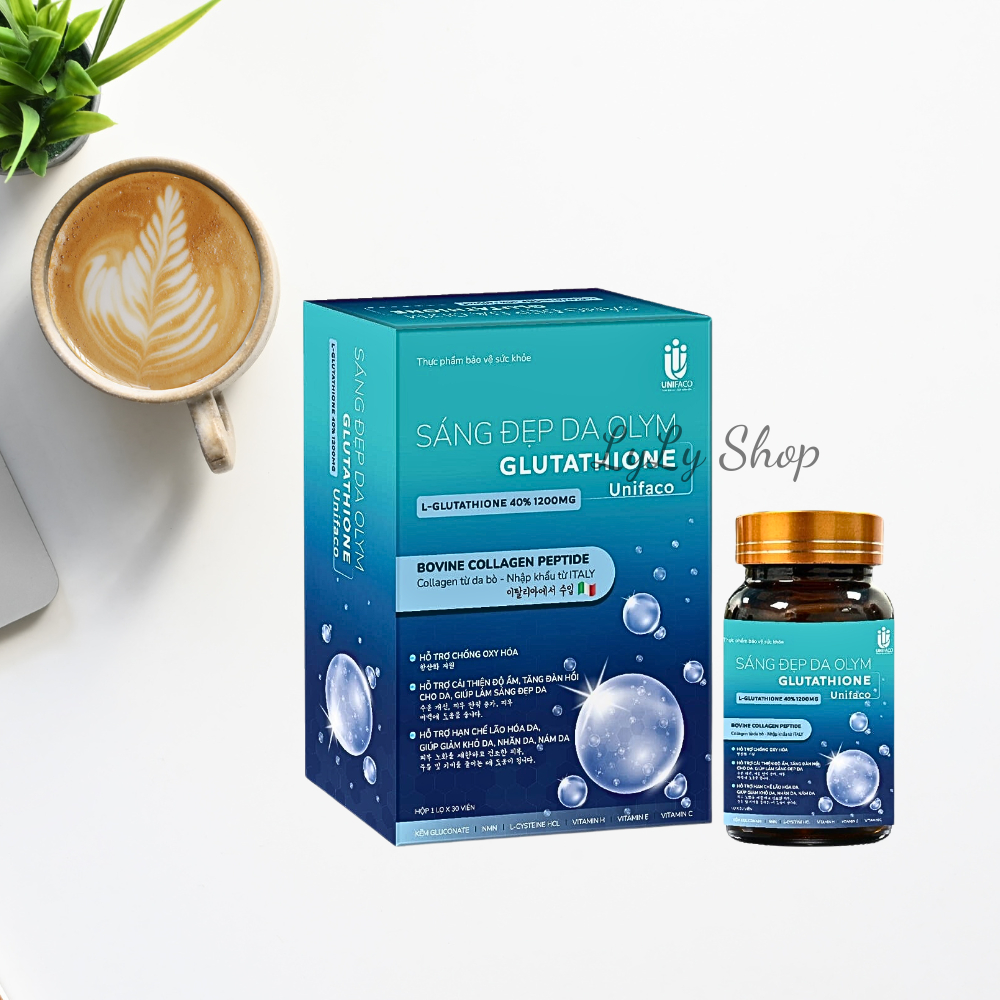 Viên Uống Trắng Da Glutathione 1200mg sáng đẹp da Olym Unifaco, cải thiện độ ẩm, ngăn ngừa nám lylyshop