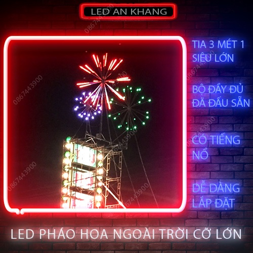 Bộ đèn Led Pháo Hoa đường kính 3m2 cỡ lớn ngoài trời đã đấu sẵn