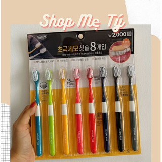 Bàn chải đánh răng Hàn Quốc cho người lớn set 8 cái đủ màu