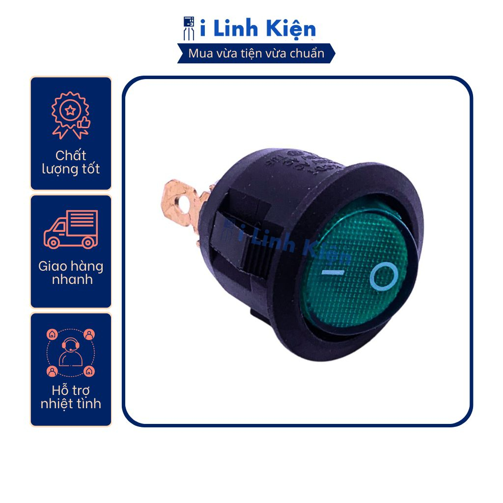 Công tắc bập bênh tròn KCD1-105 6A250V 3P có đèn